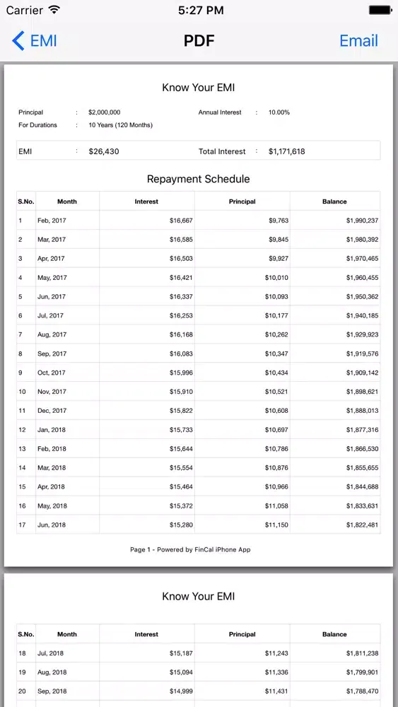 Capturas de tela do FinCal - Financial Calculator
