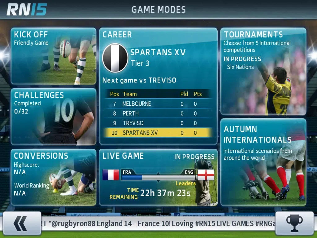 Rugby Nations 15 iPad 应用截图