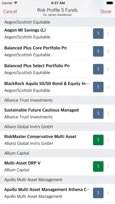 Dynamic Planner: Risk Profiler Screenshots