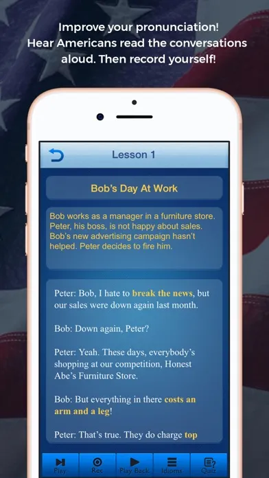 Capturas de tela do Speak English Like an American