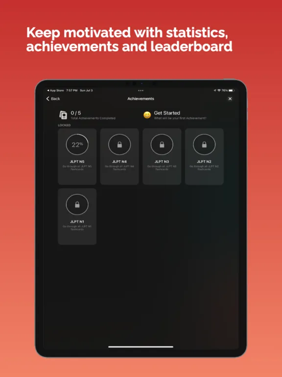 Tangkapan skrin JLPT Flashcards - KeitaiTango iPad 