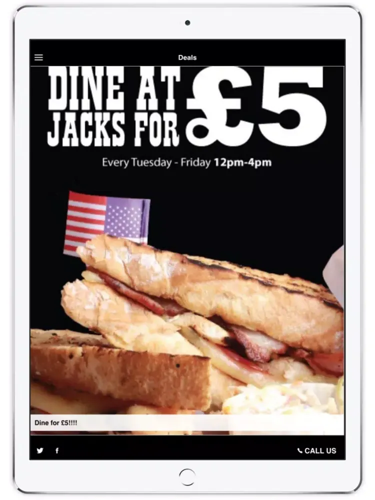 Tangkapan skrin Jacks American Bar & Grill iPad 