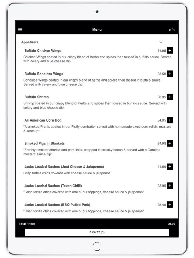 Tangkapan skrin Jacks American Bar & Grill iPad 