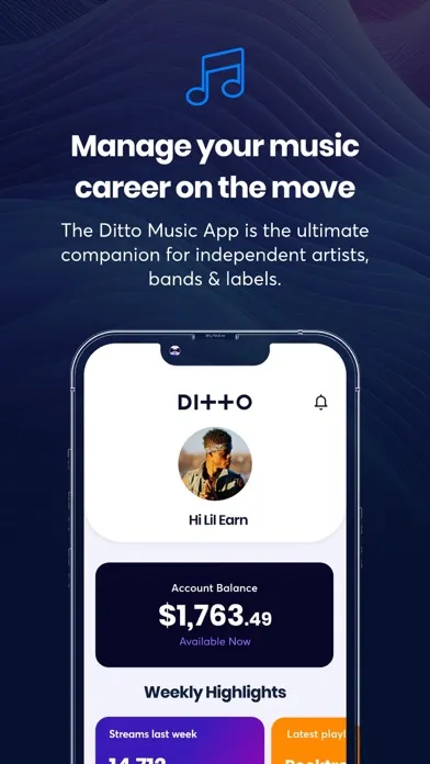 Ditto Music سکرین شاٹس