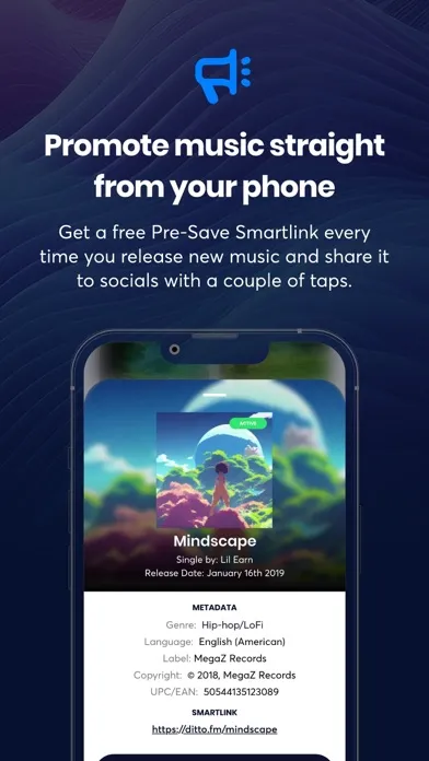 Ditto Music سکرین شاٹس