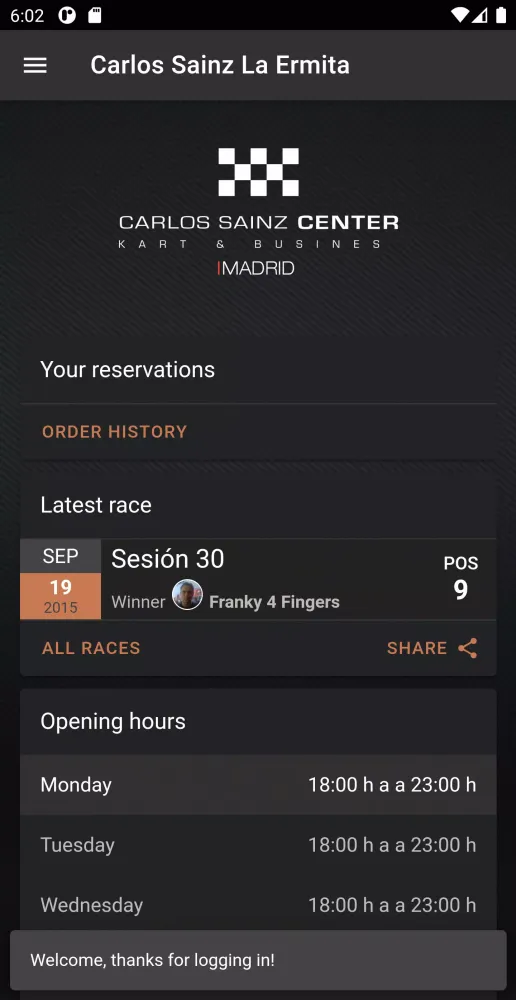 Capturas de tela do Carlos Sainz Karting