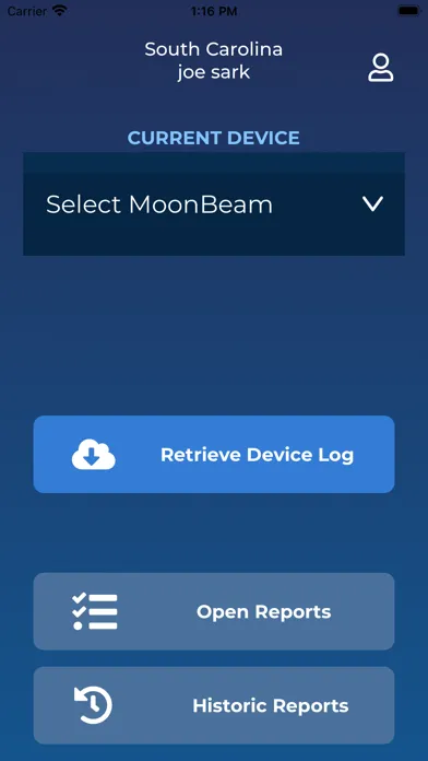 MoonBeam3 Cloud Reporting Screenshots