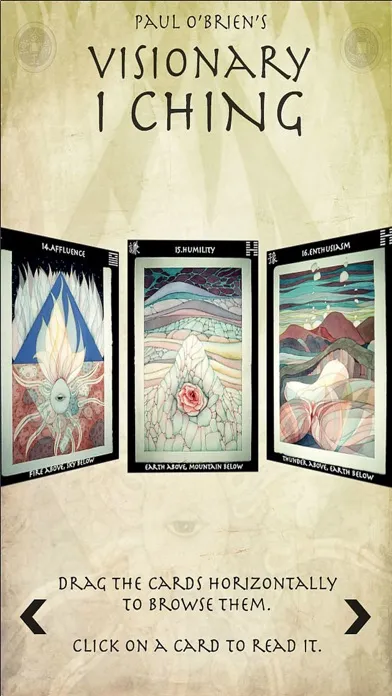 Tangkapan layar Visionary I Ching Oracle