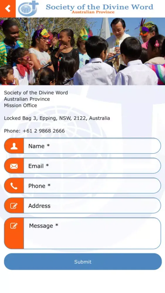 Tangkapan skrin Divine Word Missionaries AUS
