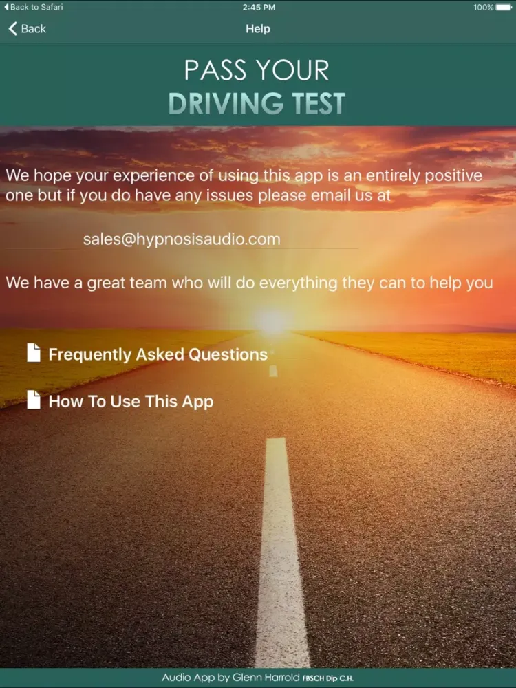 Pass Your Driving Test Hypnosis by Glenn Harrold iPad  স্ক্রিনশট