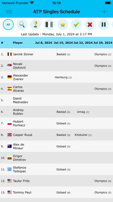Live Tennis Rankings / LTR سکرین شاٹس