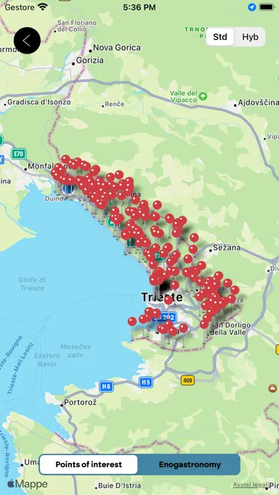 Capturas de tela do Percorsi Provincia di Trieste