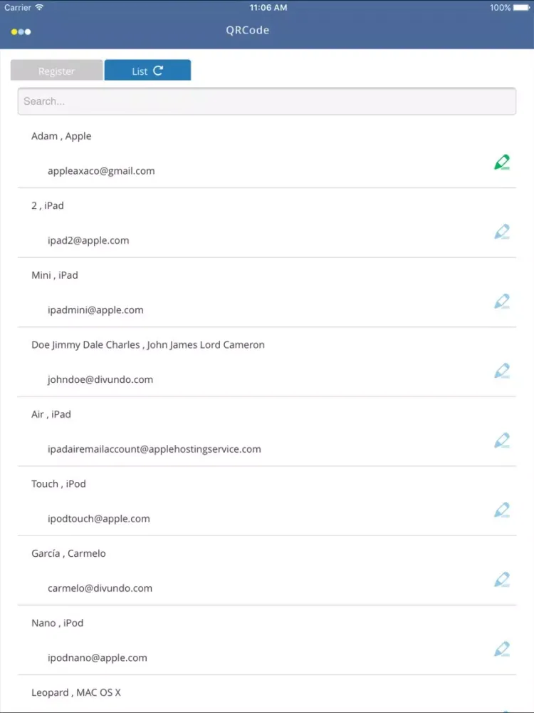 Tangkapan layar Air OnSite iPad 