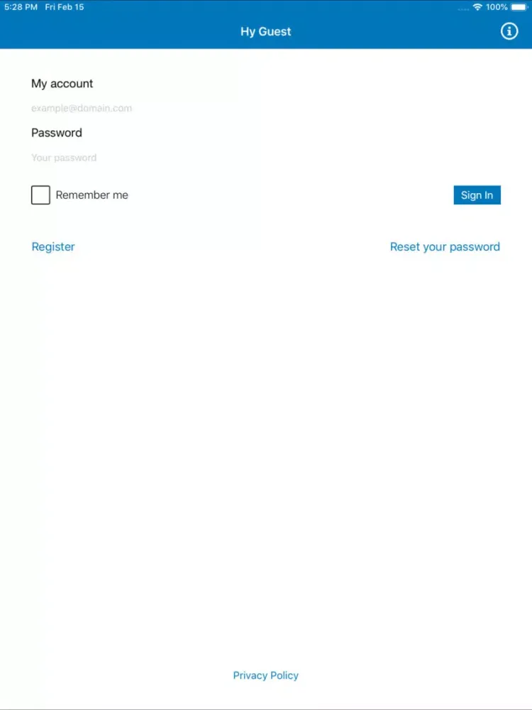 Hy Guest iPad  스크린샷