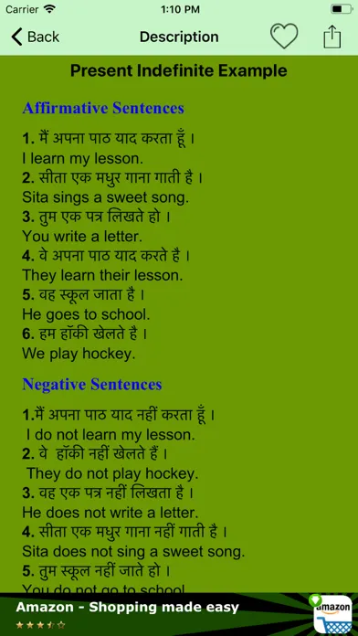 Captures d'écran de Learn Tenses in Hindi English