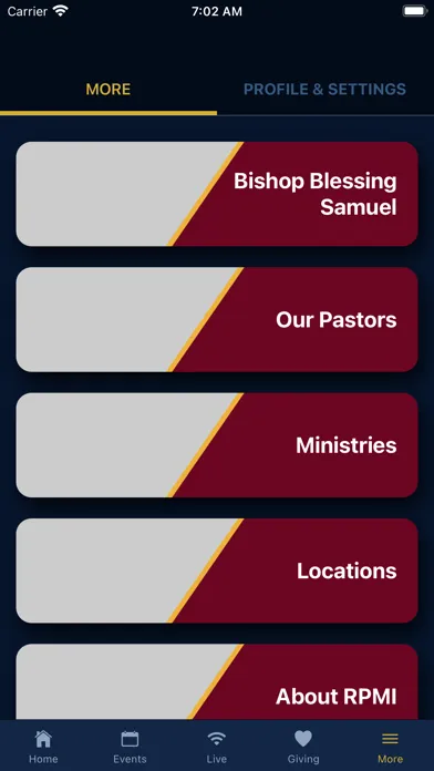 Capturas de tela do Royal Place Ministries Int'l