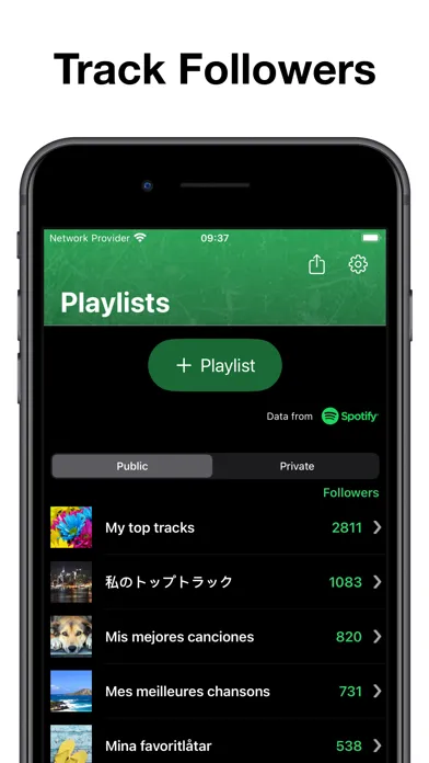 Zrzuty ekranu Stats for Spotify: MTFollowers
