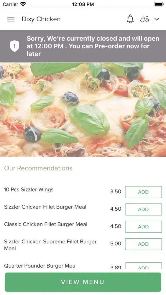 Zrzuty ekranu Dixy Chicken.