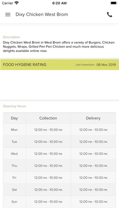 Ảnh chụp màn hình của Dixy Chicken West Brom.