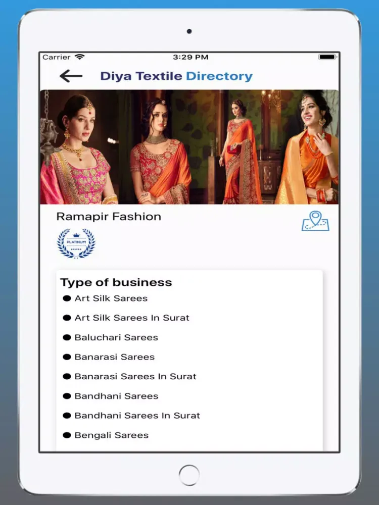 Zrzuty ekranu Diya Textile Directory iPad 