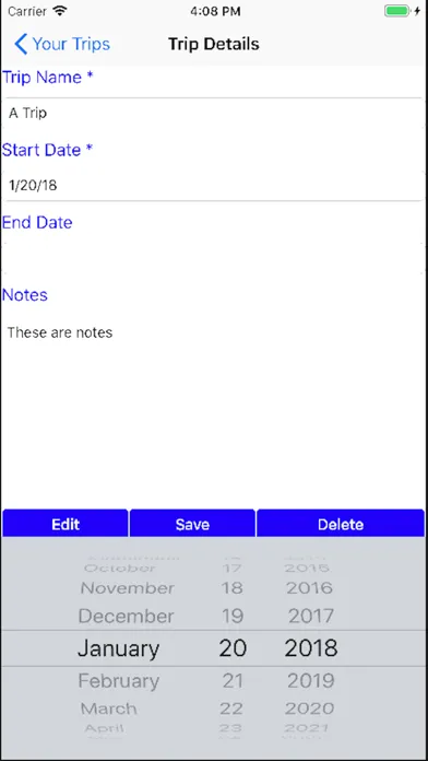 Screenshot di RV Tracker