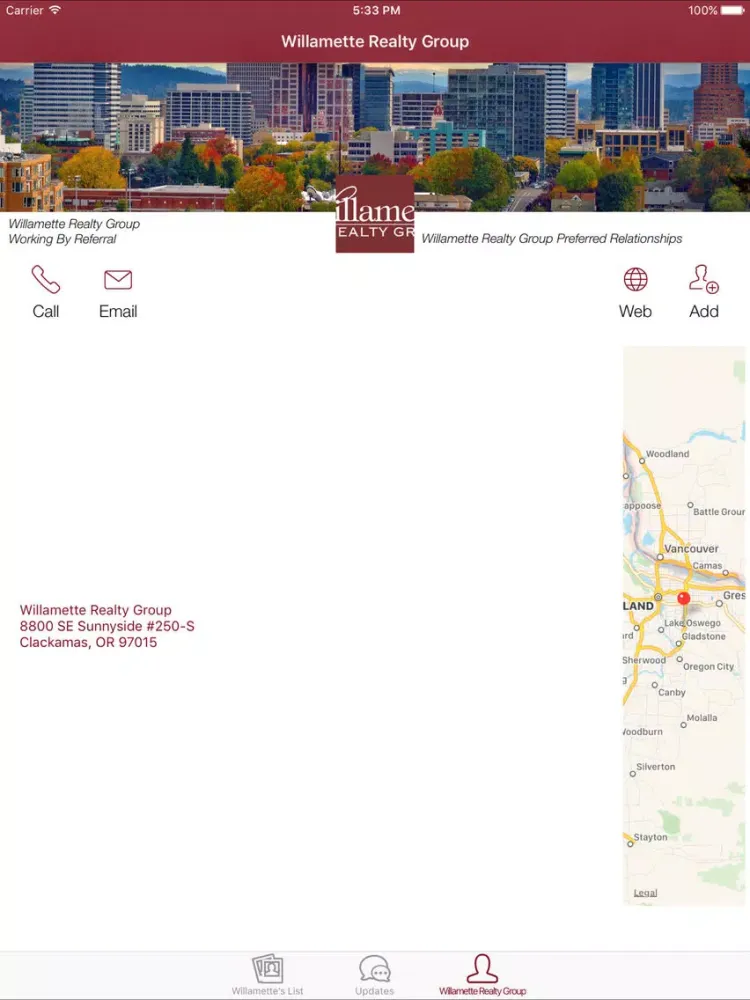 ภาพหน้าจอของ Willamette Realty iPad 