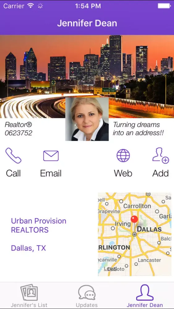 Zrzuty ekranu Jennifer Dean - Urban Provision Realtors Dallas