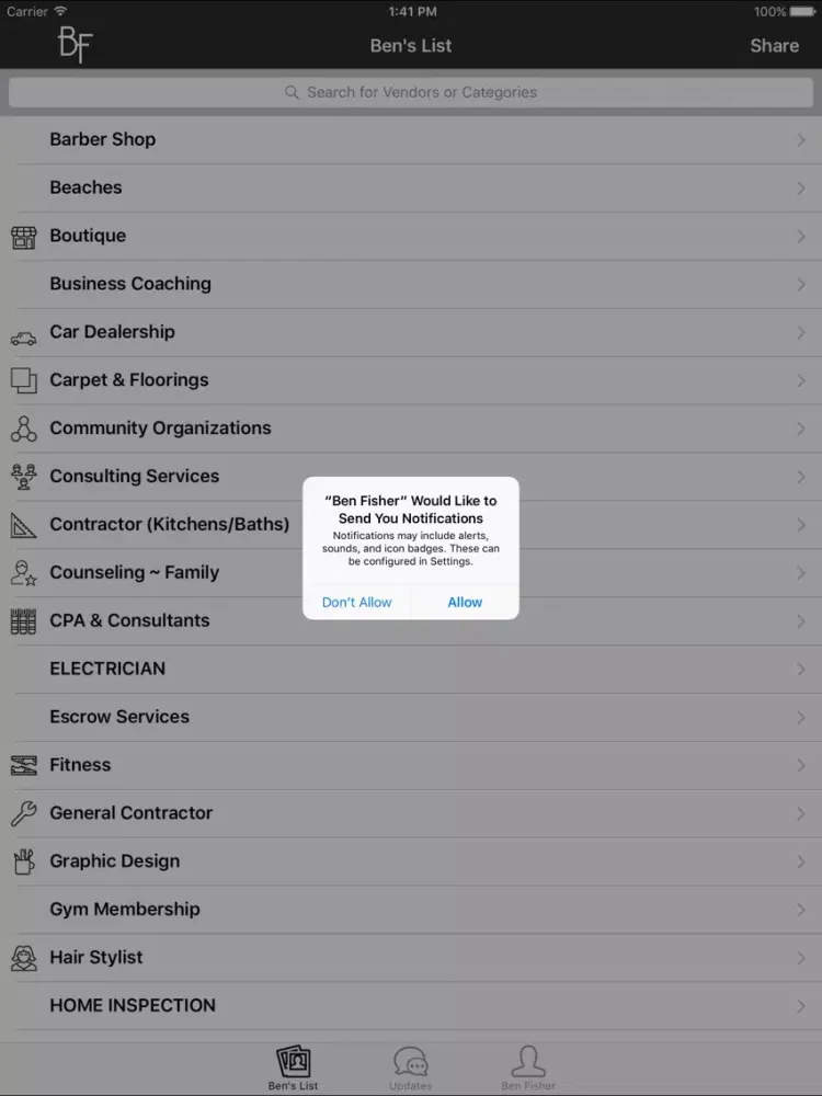 Ben Fisher iPad  سکرین شاٹس