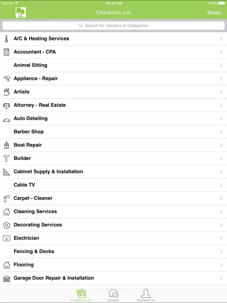 Charlenes List iPad  سکرین شاٹس