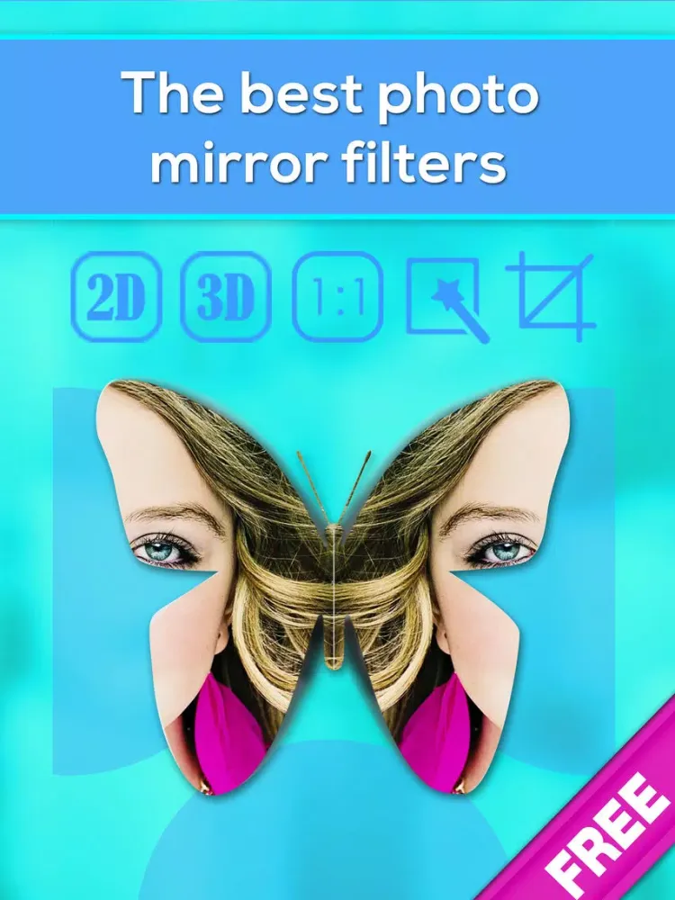 Photo-Mirror Image Free! Twin cam-era & pics editing to split-pic iPad  স্ক্রিনশট