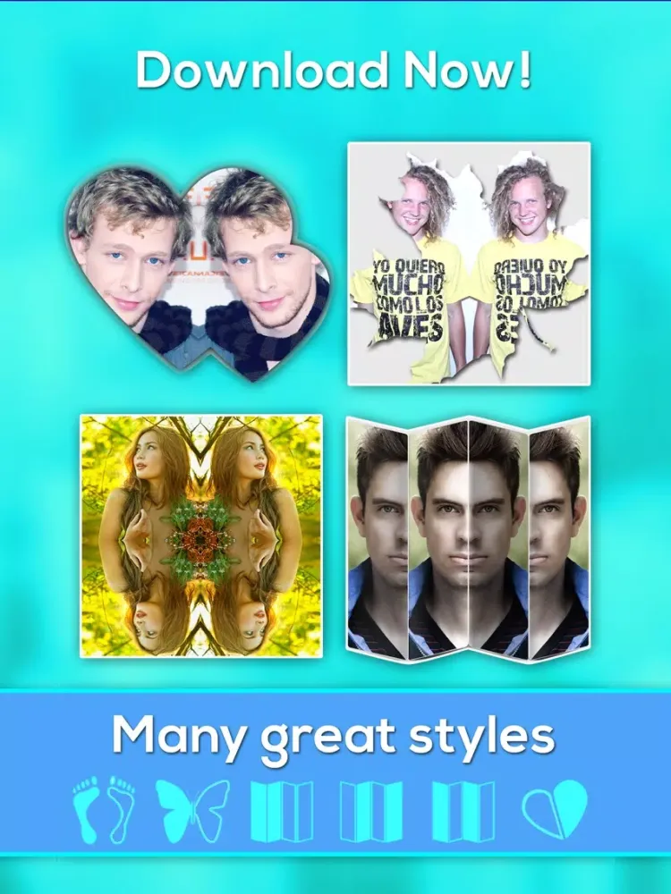 Photo-Mirror Image Free! Twin cam-era & pics editing to split-pic iPad  স্ক্রিনশট