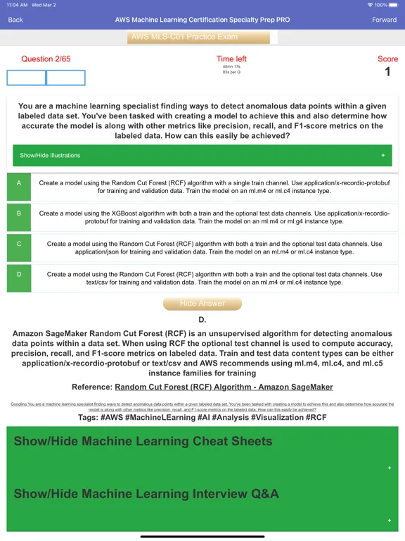 AWS Machine Learning Exam Prep iPad  স্ক্রিনশট