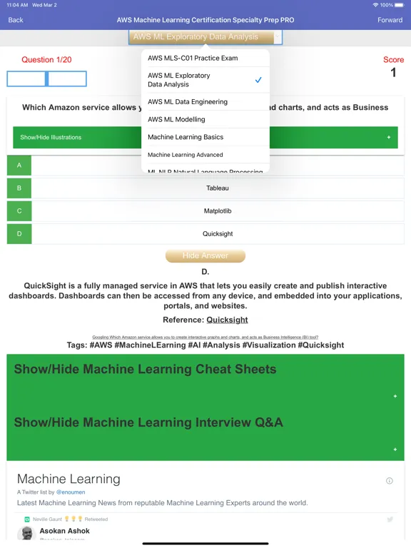 AWS Machine Learning Exam Prep iPad  স্ক্রিনশট