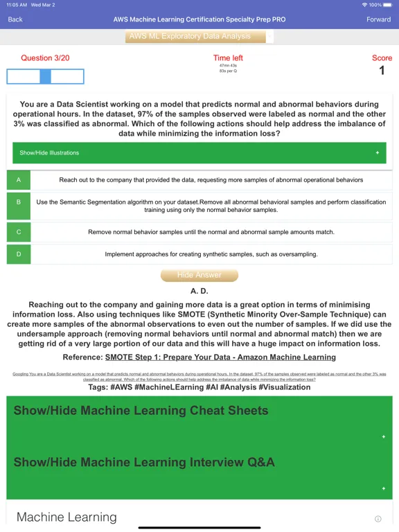 AWS Machine Learning Exam Prep iPad  স্ক্রিনশট