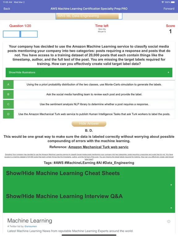 AWS Machine Learning Exam Prep iPad  স্ক্রিনশট