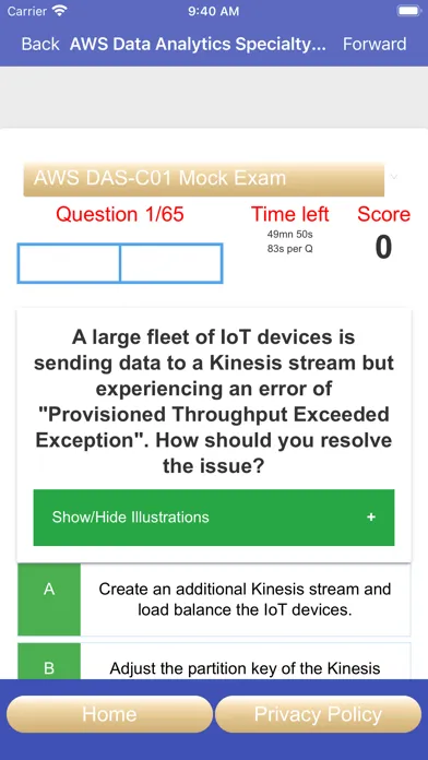 Screenshot di AWS Data Analytics Exam Prep