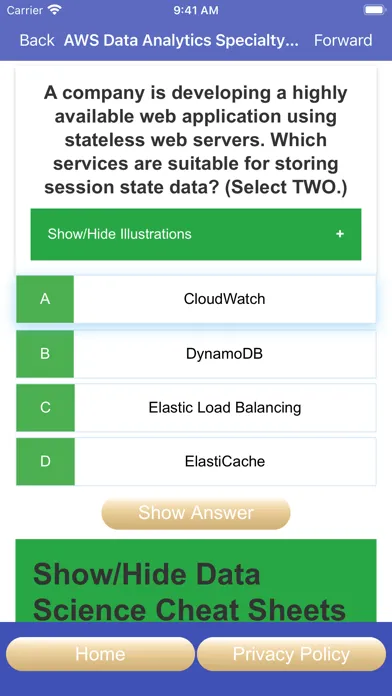 Screenshot di AWS Data Analytics Exam Prep