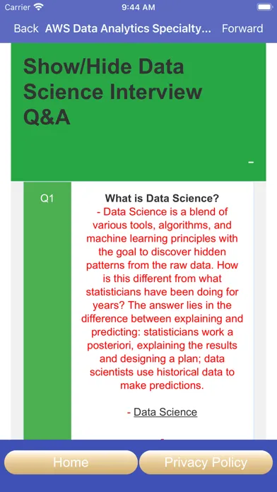 Screenshot di AWS Data Analytics Exam Prep