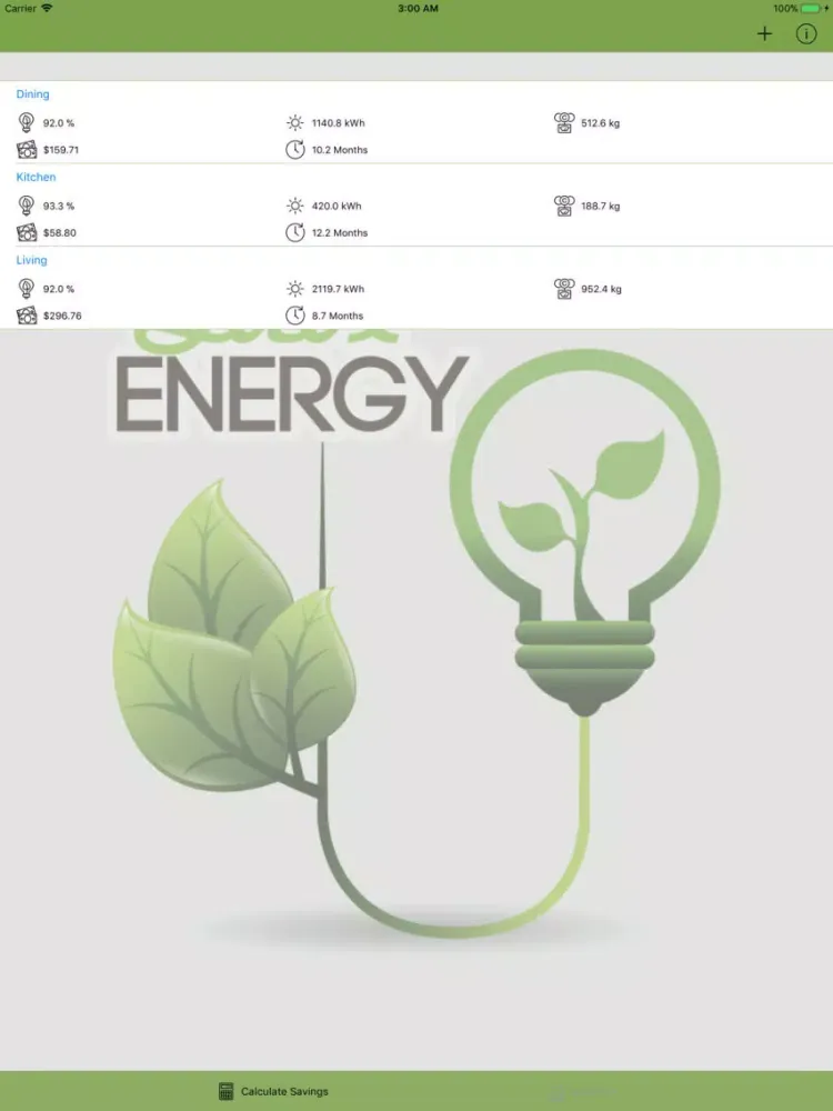 Led Energy Savings Calc. Pro iPad  Screenshots