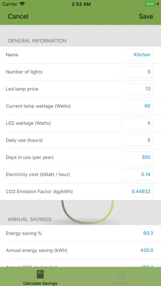 Led Energy Savings Calc. Pro Screenshots