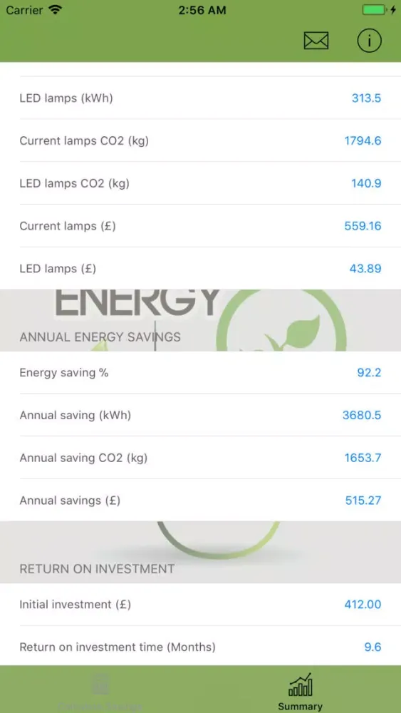 Led Energy Savings Calc. Pro Screenshots