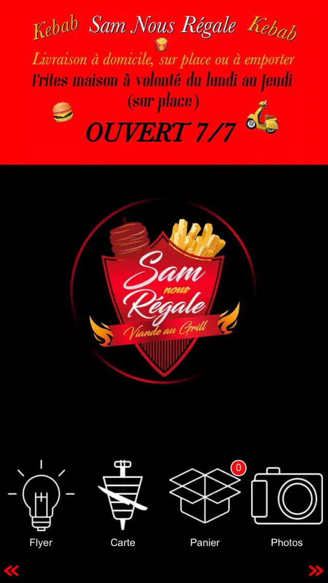 Tangkapan skrin SAM Nous Régale