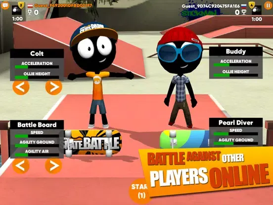 تصاویر Stickman Skate Battle iPad 