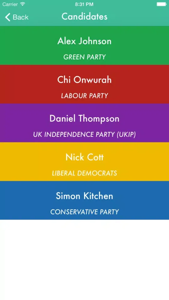 Who can I vote for? 2015 UK General Election स्क्रीनशॉट