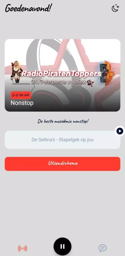 Tangkapan layar Radio Piraten Toppers