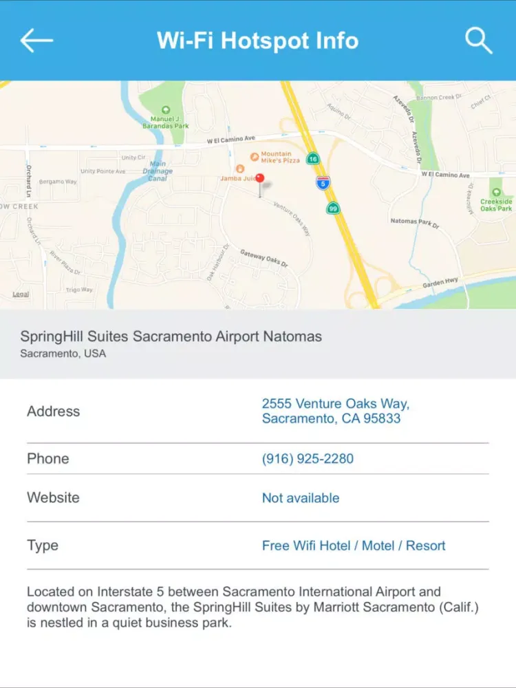 Capturas de tela do Sacramento Wifi Hotspots iPad 