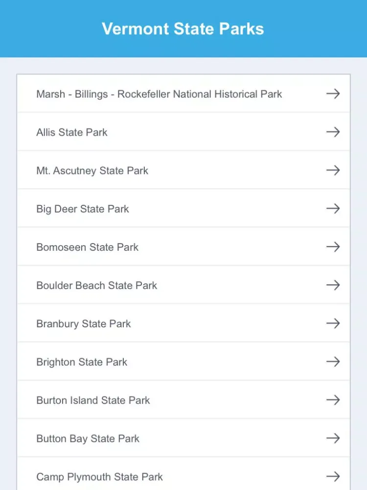 تصاویر Vermont State Parks & National Parks iPad 