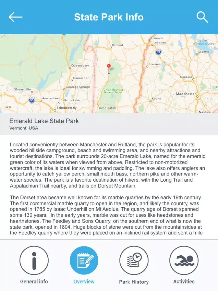 تصاویر Vermont State Parks & National Parks iPad 