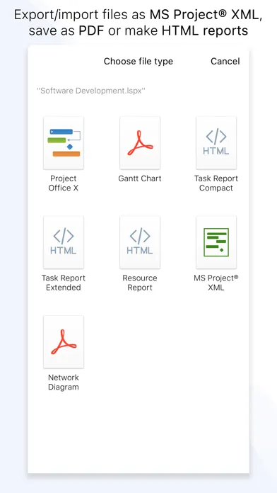 Tangkapan skrin Project Office X: Gantt chart