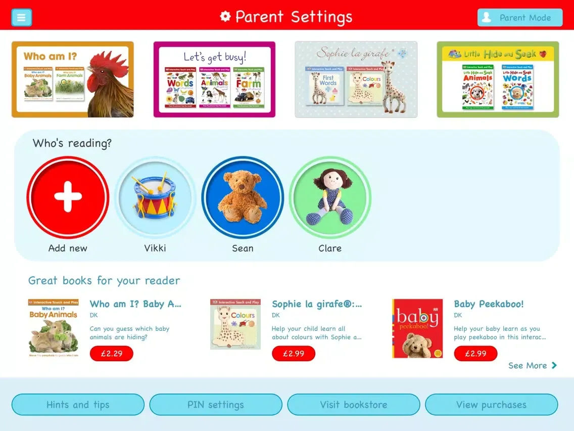 Tangkapan layar DK Preschool Reader iPad 
